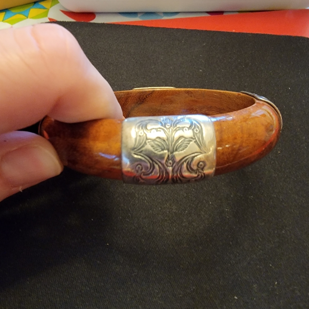 Silpada Designs Sterling Silver & Wood Bangle